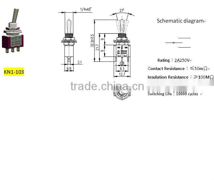 3-way on off on momentary toggle KN1-103
