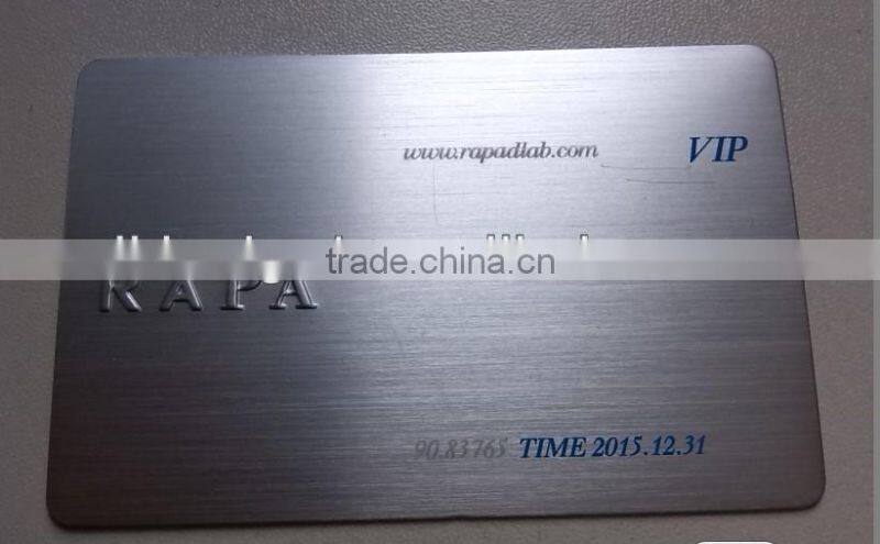 Silver aluminium metal business card