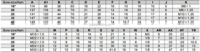 MA Series Stainless Steel mini Cylinder