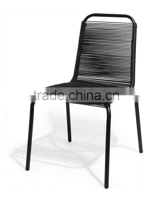 steel PE wicker dining chair