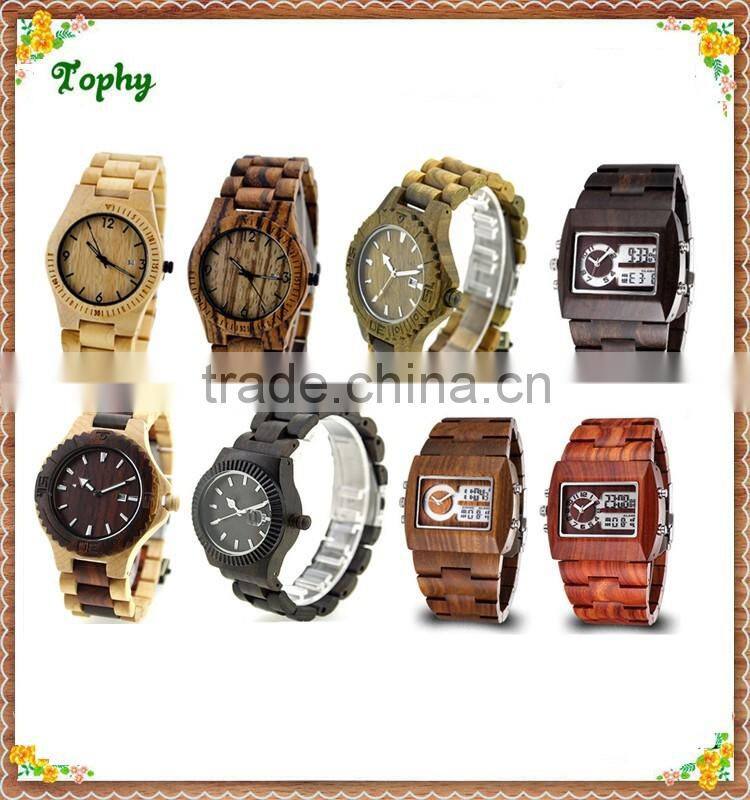 2016 New Arrival Bamboo Wooden Watch, Custom Logo Japan Movt Quartz Wood Watch