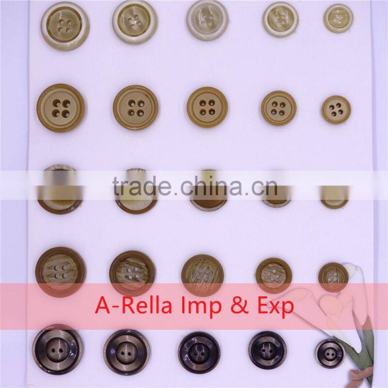 Round Shape 4 holes buttons for garment resin materials