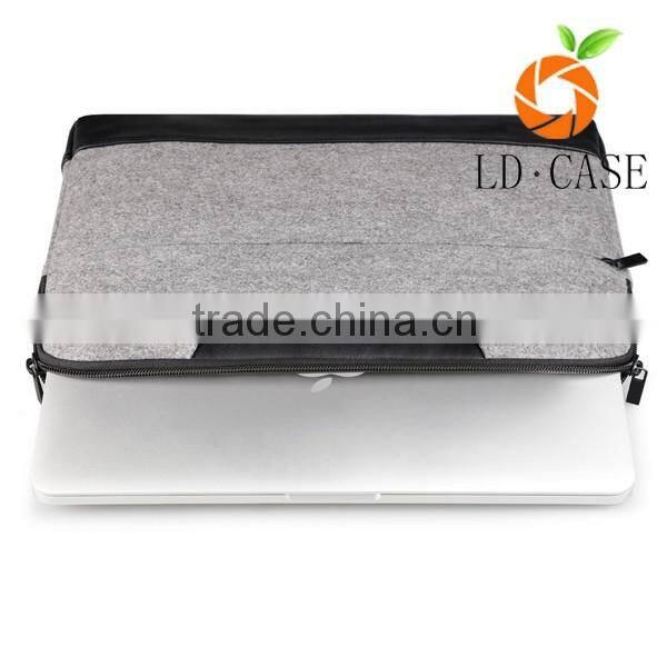 Fashion Business Style Felt Laptop Bag With Leather Handle