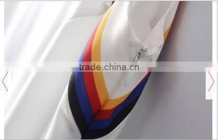 White Snoopy Print Pleated Belt Sleeveless Chiffon Dress