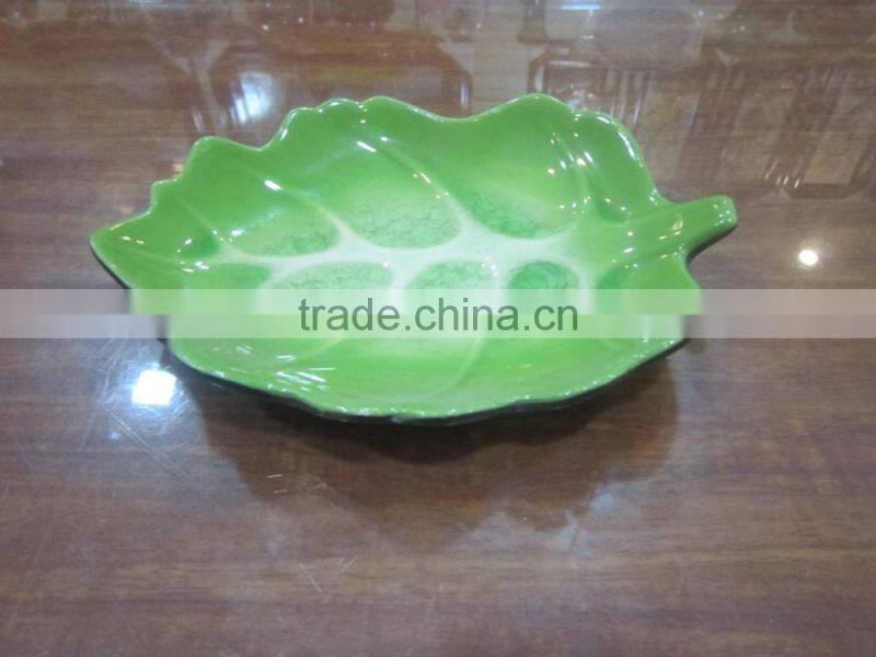 Beautiful item green ceramic-porcelain dish from Vietnam with producer price