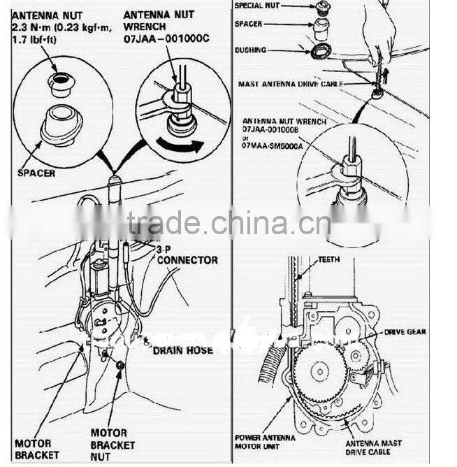 car carbon fiber antenna with radio AM/FM car antenna