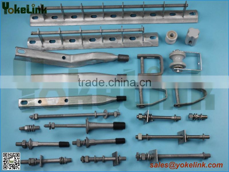 Short shank insulator pin for steel crossarm