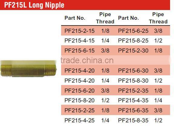 PF215L Long Nipple,Pipe Fitting,Brass Fitting, Control valve