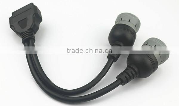 Deutsch splitter Y cable, OBD2 16pin Female to 2pcs J1708 6pin cable connector