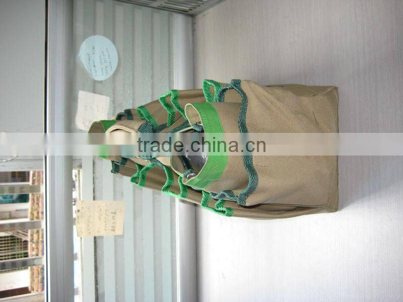 Green and lightgray tool bag with tow handles