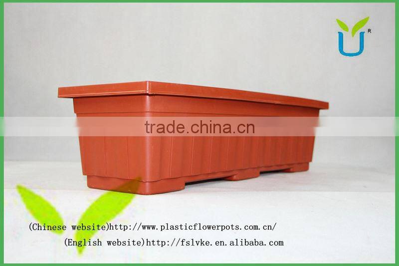 Rectangular vertical plastic garden planters and flower pots