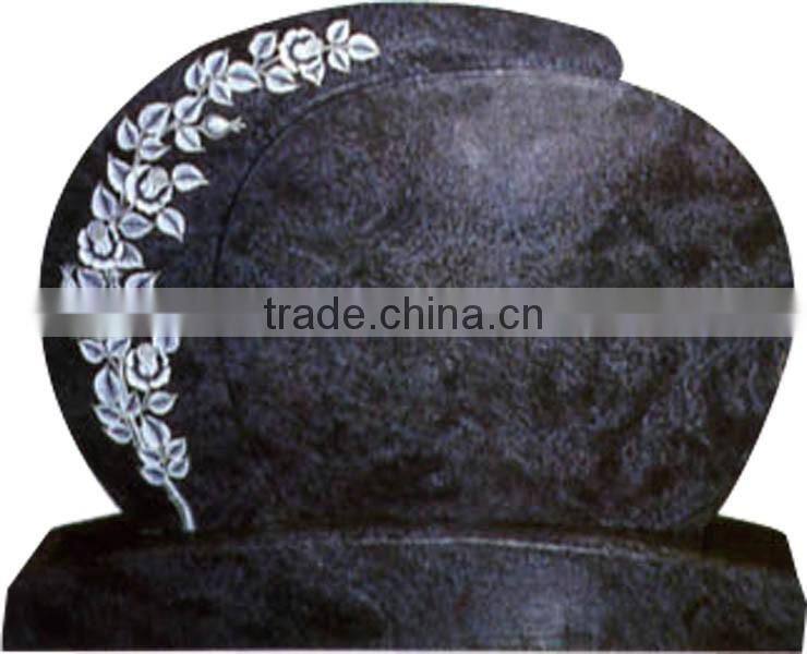 Pink granite heart shaped cemetery headstones