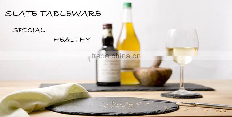 convenient black slate stone serving tray/plate/cup dinnerware