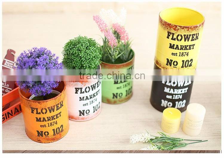 Galvanized artificial flower pot metal bouquet