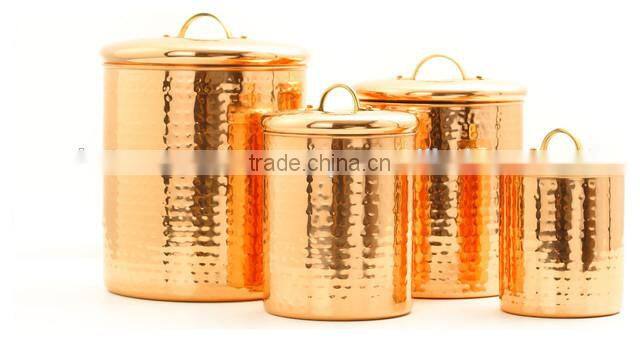 Kitche canisters, Rose gold color copper canisters, elegant copper canisters, copper jars,decorative canisters for kitchen