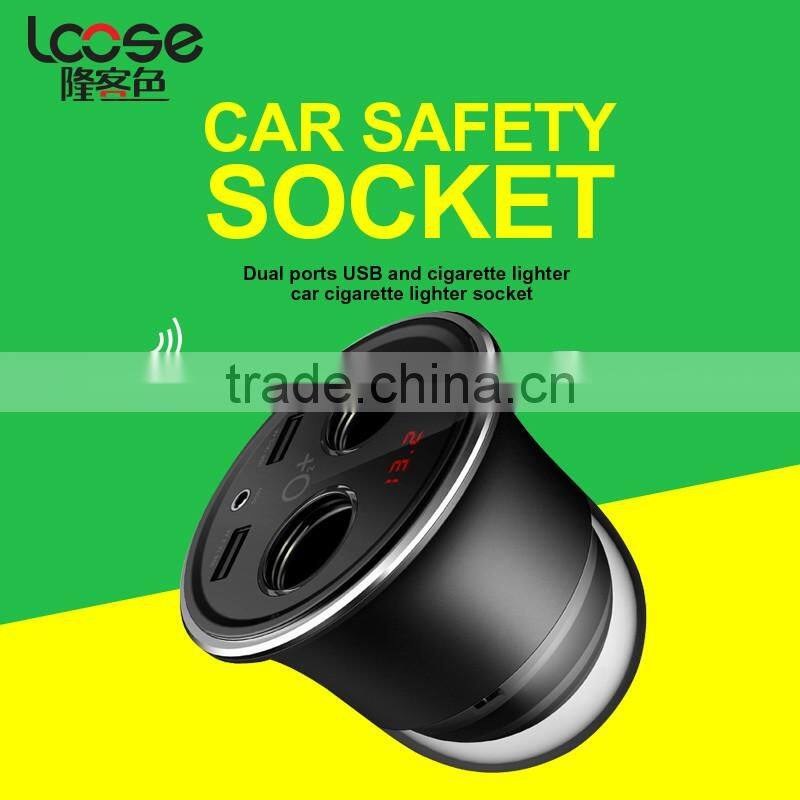 2017 Double Fashionable and High quality car cigarette lighter socket usb power socket with Convenient