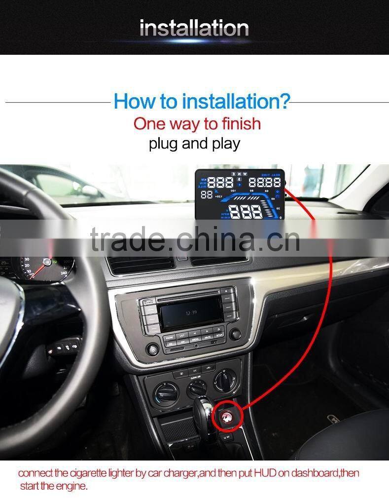 New Arrival HD 5.5inch Big Colorful Screen Display Head Up Display With GPS Universal Use For All Verhicle