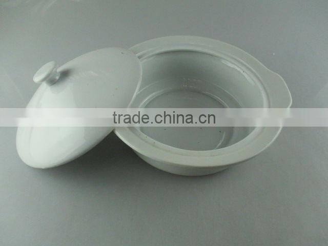 Wholesale cheap white ceramic tureen for soup/dinner use with lid