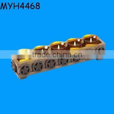 Vintage bowl shaped black candle containers