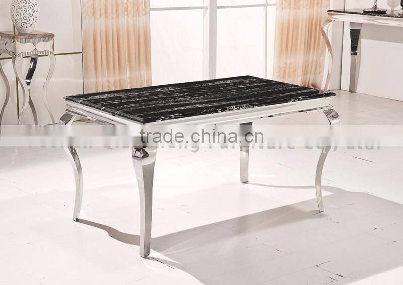 dining room furniture marble stainless steel dining table for 6 people
