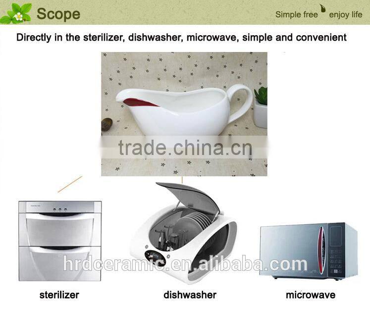 Stocked tableware wholesale ceramic sauce boat