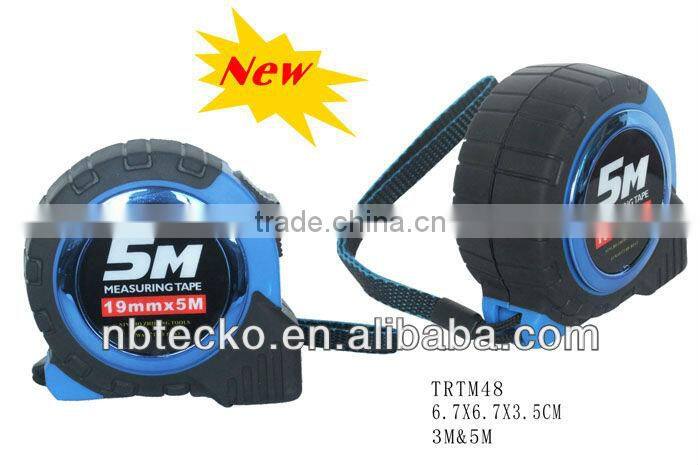 New Design 3m & 5m one stop steel tape measure rubber cover rectractable measuring tape