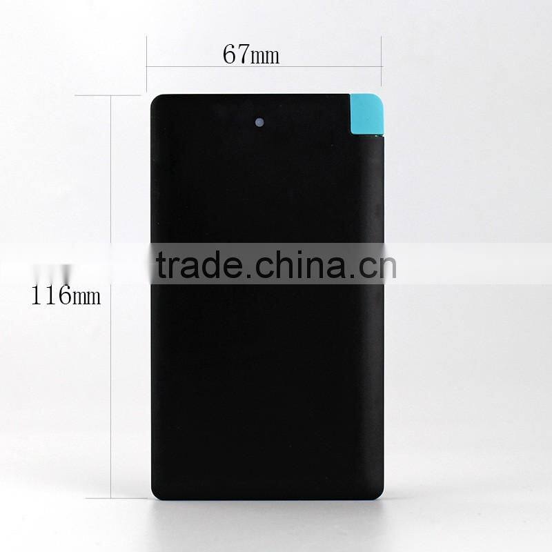 2016 cheap slim power bank 4000mah, credit card power bank, OEM logo printing portable mobile charger