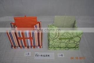 foldable paper fabric basket with handles