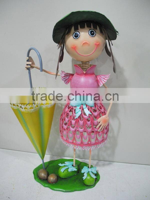 Functional iron planter with umbrella