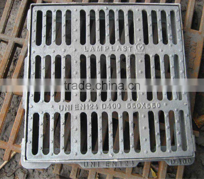 550*550mm D400 casting ductile iron grille trench grates