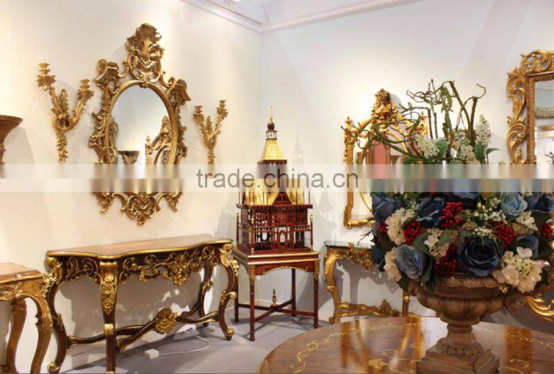 Palace Style Brown and Gold Color Veneer Top Hobby Lobby Console Table