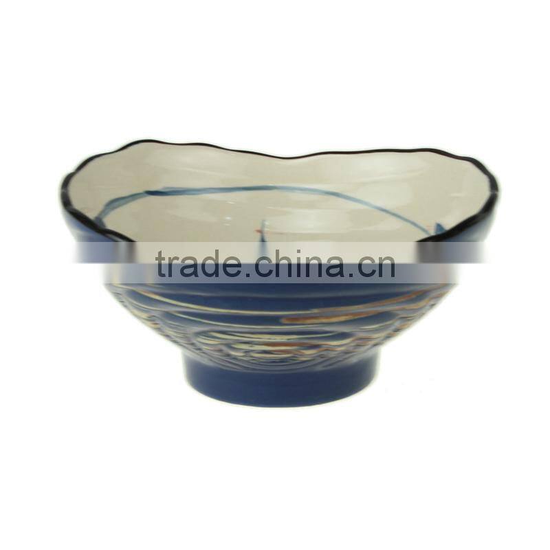 5"handprinting sea shell shape customized ceramic bowls