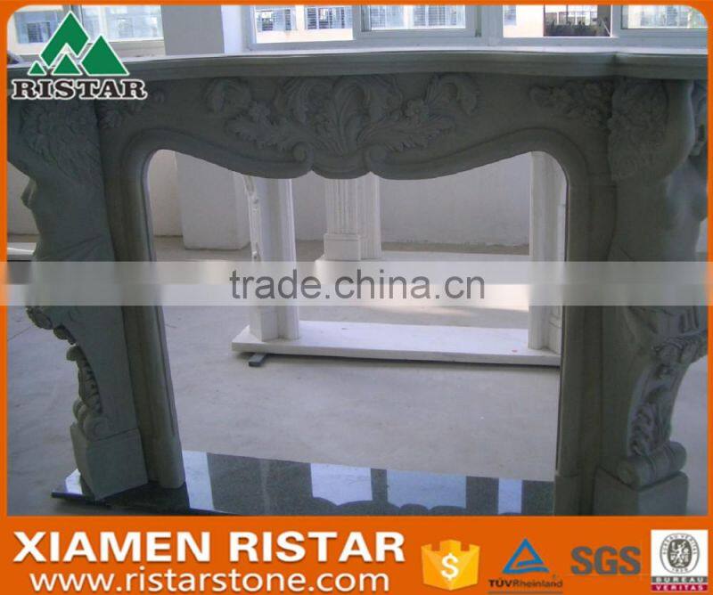 High quality white marble fireplace surround mantel RST-FP-K006