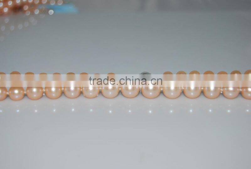 Pretty 3-4mm Pink Freshwater Pearl Necklace 925 Sterling Silver Clasp