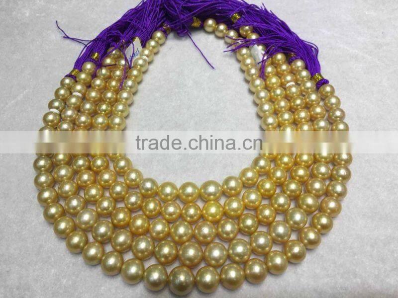 12-13mm Wholesale Genuine Golden South Sea Pearl Strands