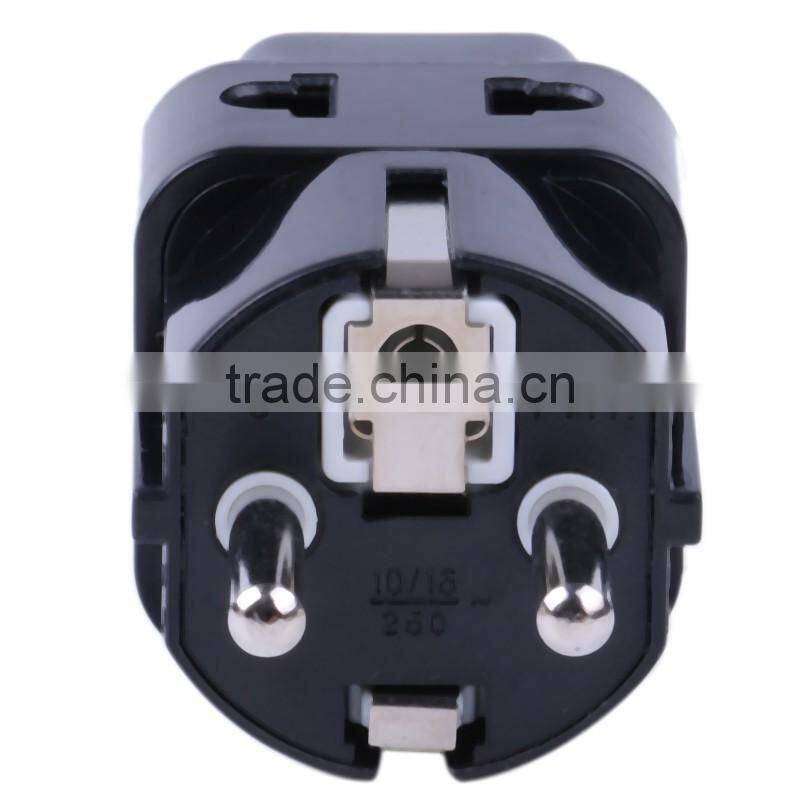 Euro and German 2 round pins 10/16A 250V AC Universal Accessory 2 sockets adapter plug WDI-9