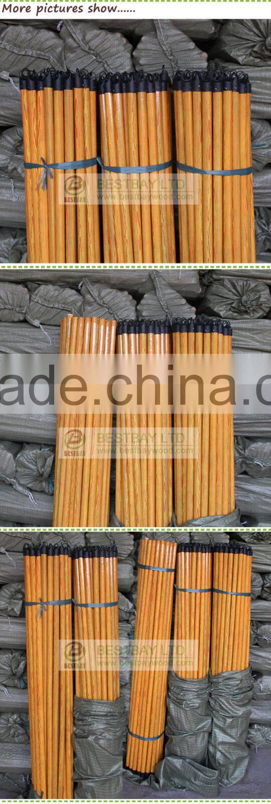 plastic brush handle/pvc coated wood mop stick/wood broom stick