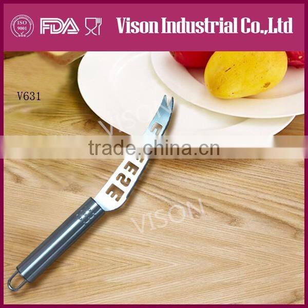 Professional Hot Sale Stainless Steel Cheese Cutter Pizza Slotted Spatula(v636)