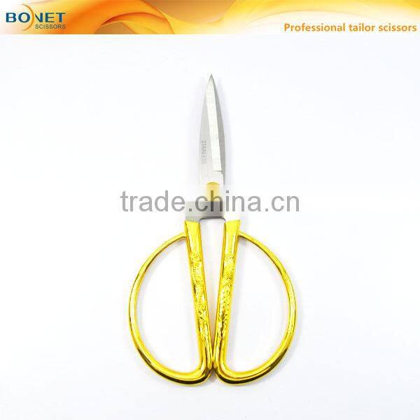 S11006 FDA qualified 6-3/4" Zinc-Alloy gold handle tailor ribbon scissors