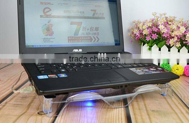 Notebook cooling pad 3 fans with led lights