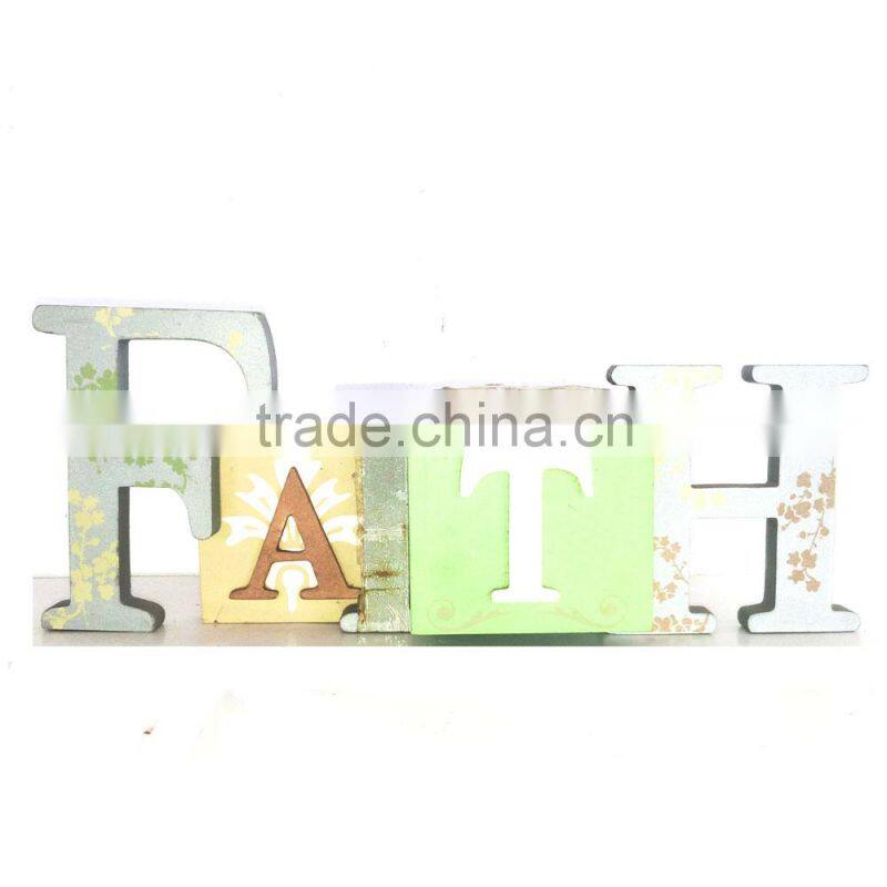 2017 FATH love letter table centerpieces glass wood cheap candle holders