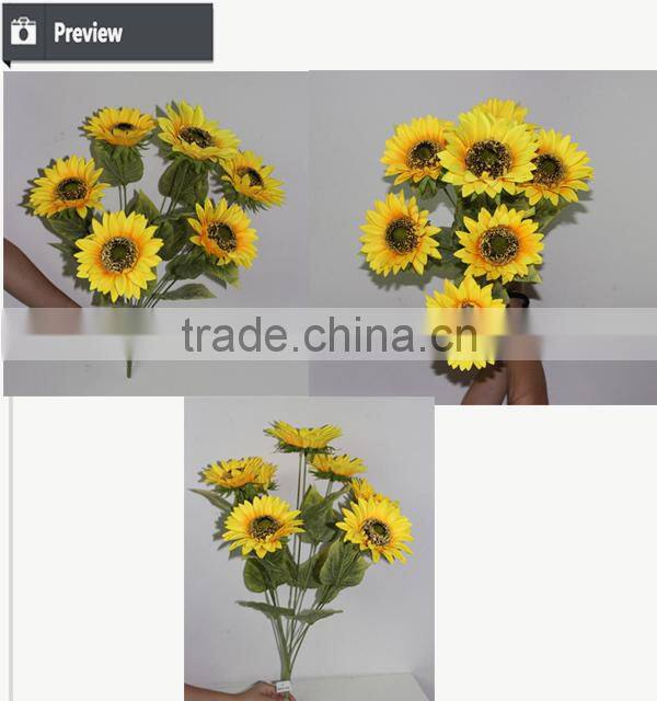 China manufacturer floral foam autumn yellow sunflower artificial flower