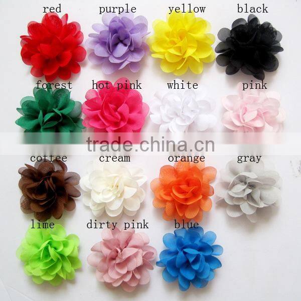 CF 0614 handmade chiffon bead black vintage wholesale shoe flower for lady shoes