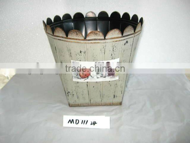 Green Galvanized Metal Bucket With Handles