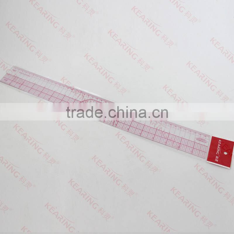 Kearing brand manufacture high quality 45cm&18" straight flexible 1.2mm thickness plastic garment ruler for fashion design#8095