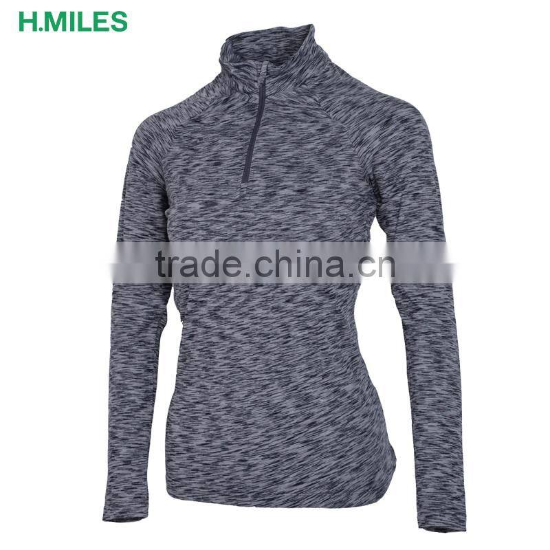 Outdoor half zipper custom sport new pattern t-shirts,long sleeve tshirt