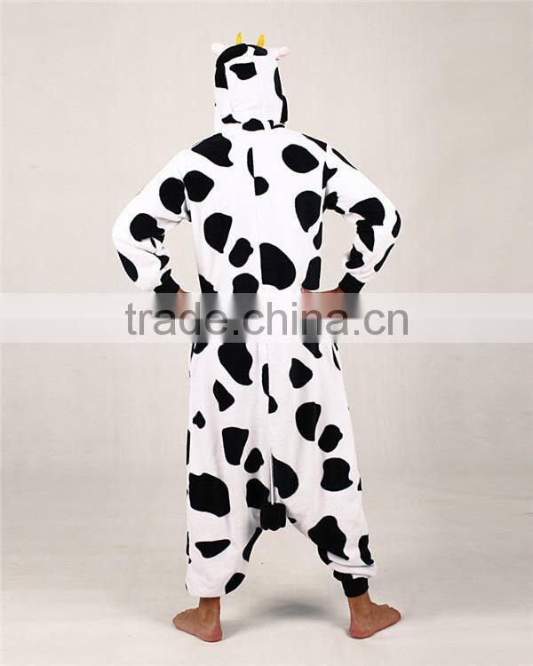 best design animal winter adult cow unisex fleece couples pajamas