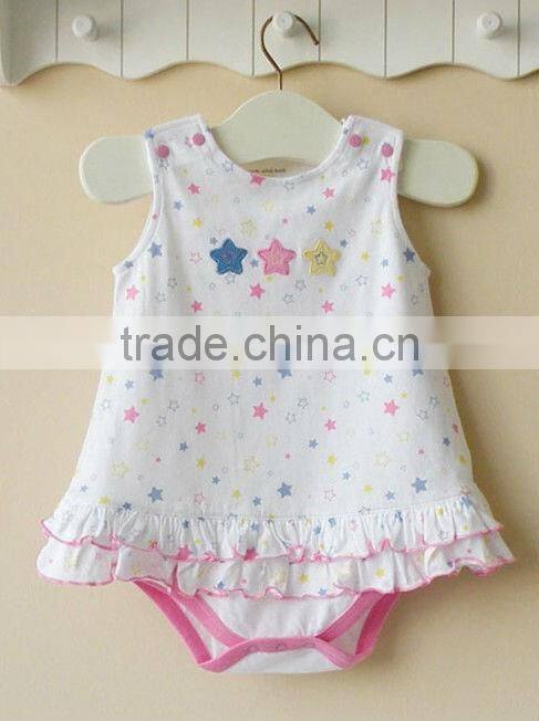 mom and bab 2013 summer pretty baby girl's rompers dress,100% cotton baby clothes