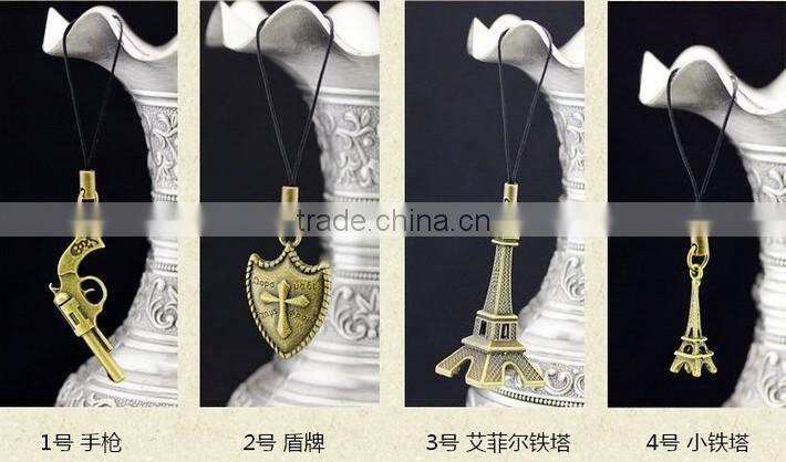 Fashion promotional metal mobile phone key chain for girls
