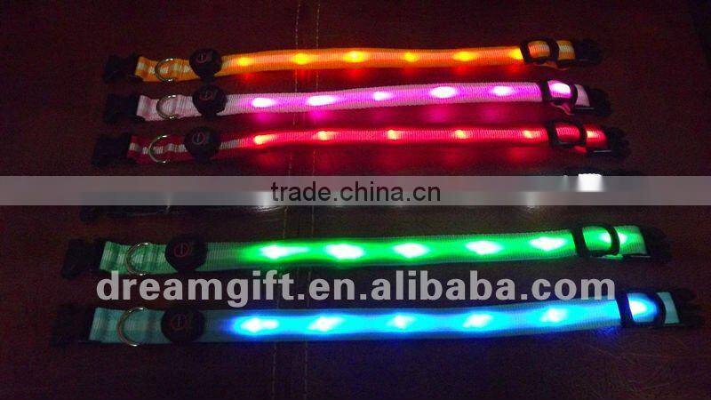 2013.2014 new style second style flashing Led Dog Collar 6 pcs LED light new LED items